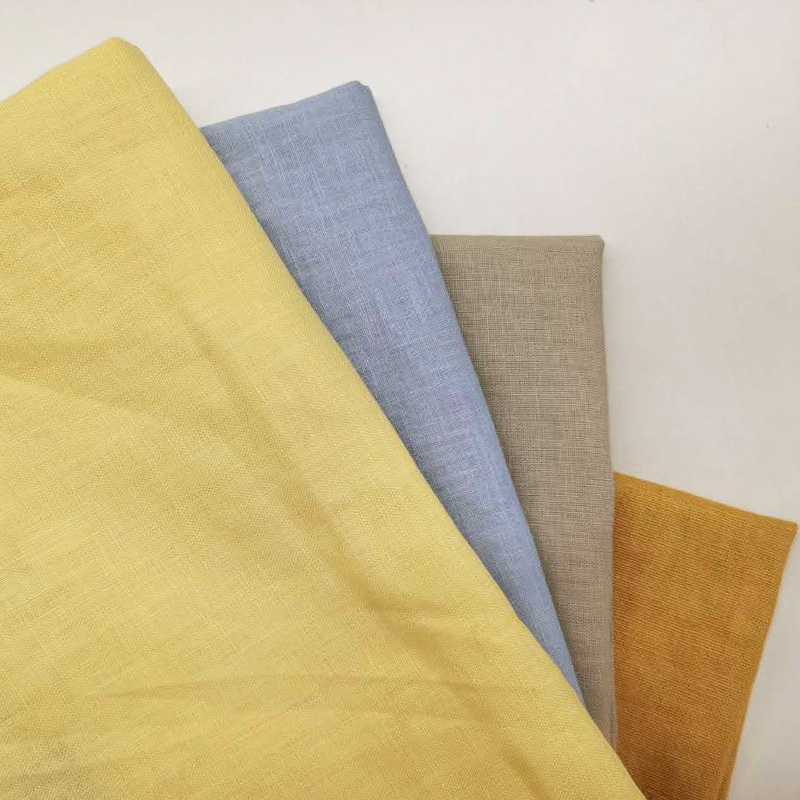 Solid-dyed linen-viscose fabric