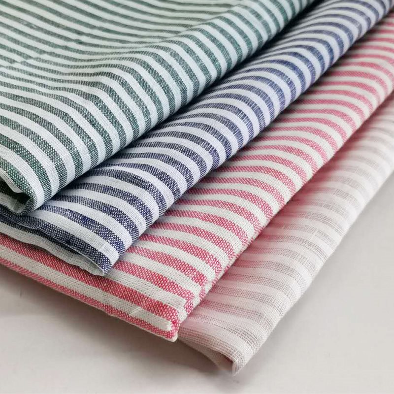 Yarn-dyed woven soft linen fabric